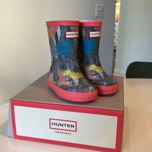 Hunter rhythmic pink toddler Wellington boots NWT